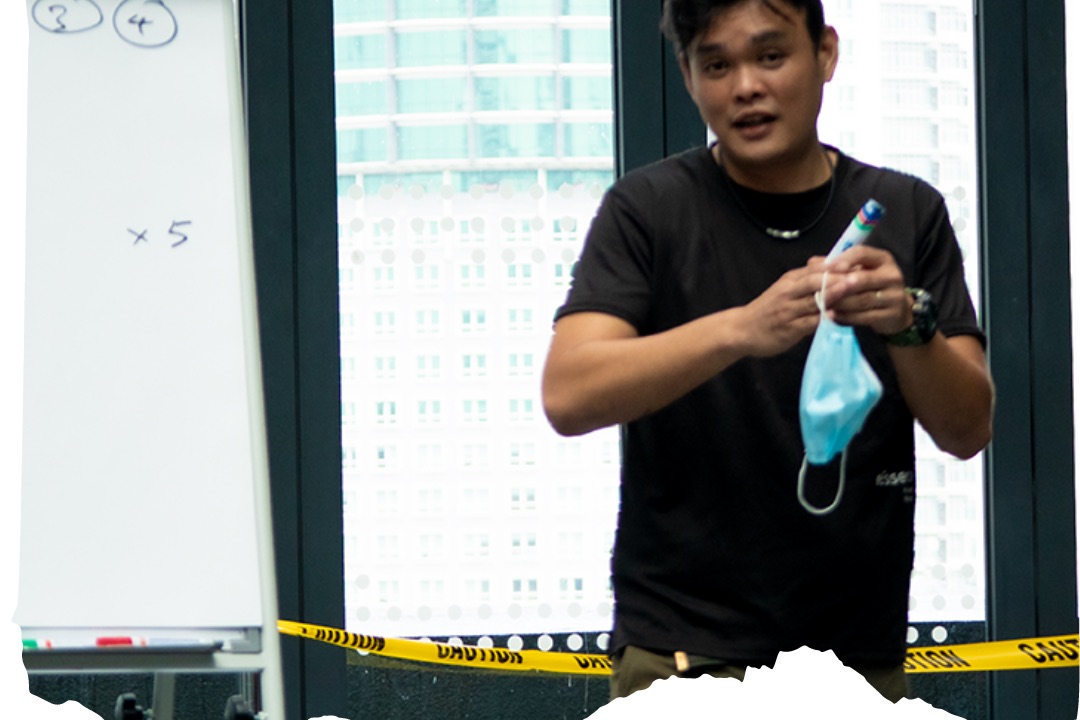 Adrian Choong facilitating a live conversation