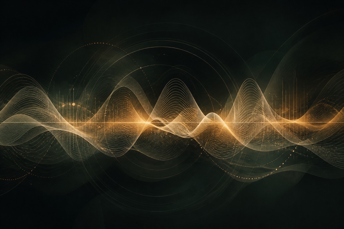 Abstract waveform representing voice, resonance and human conversation